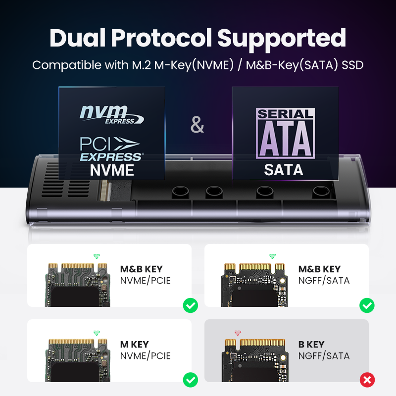 UGREEN M2 SSD Case NVME SATA D - 8Tb M2 Nvme Ssd 评论和价格